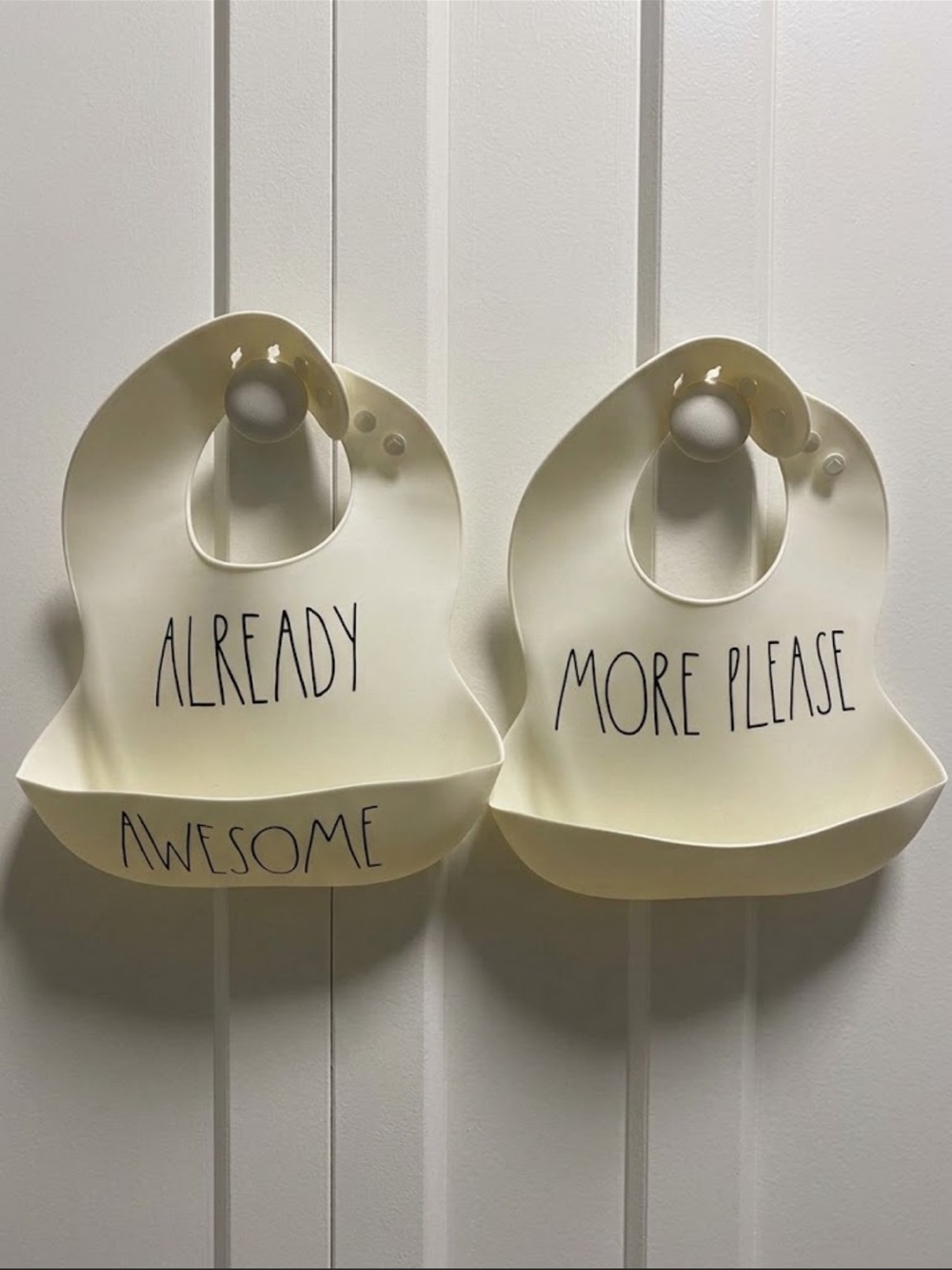 Rae Dunn Silicone Baby Bibs Bundle Set Of 2